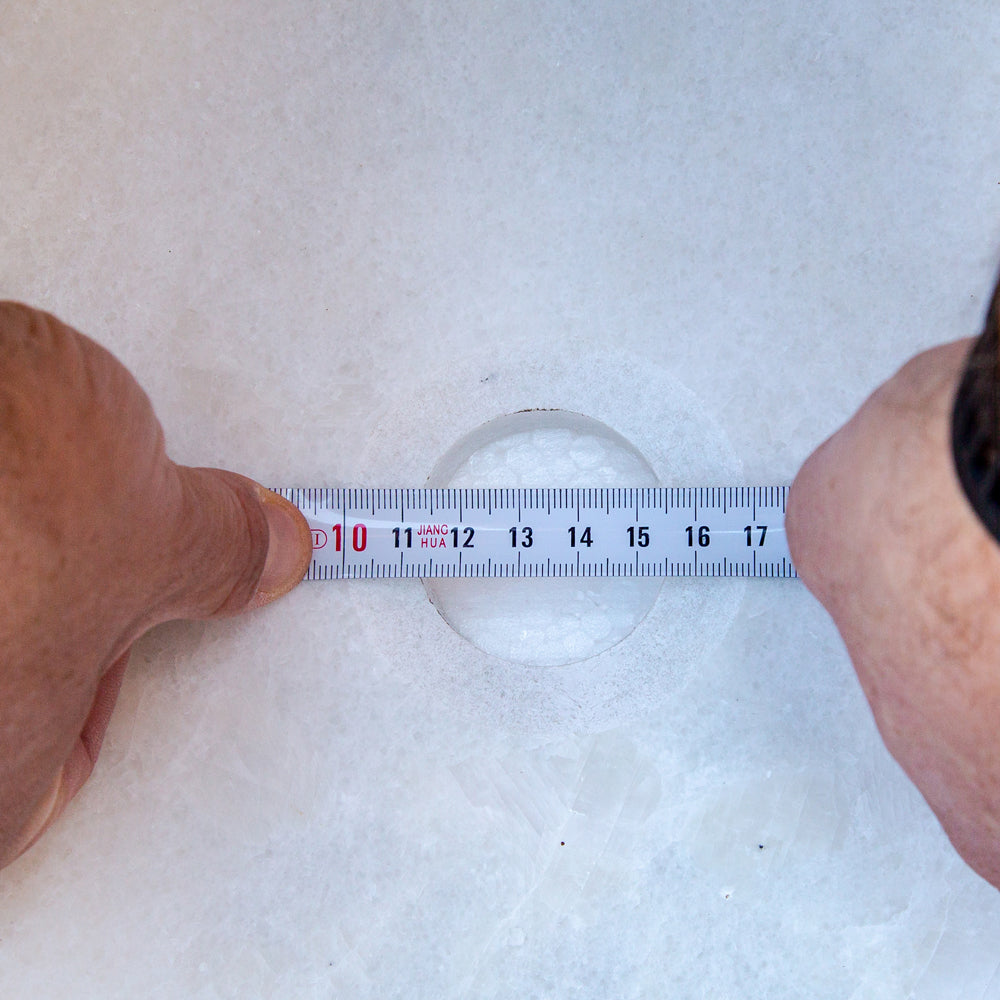 Carrara White Natural Stone Marble Vessel Sink  (D)16" (H)6"