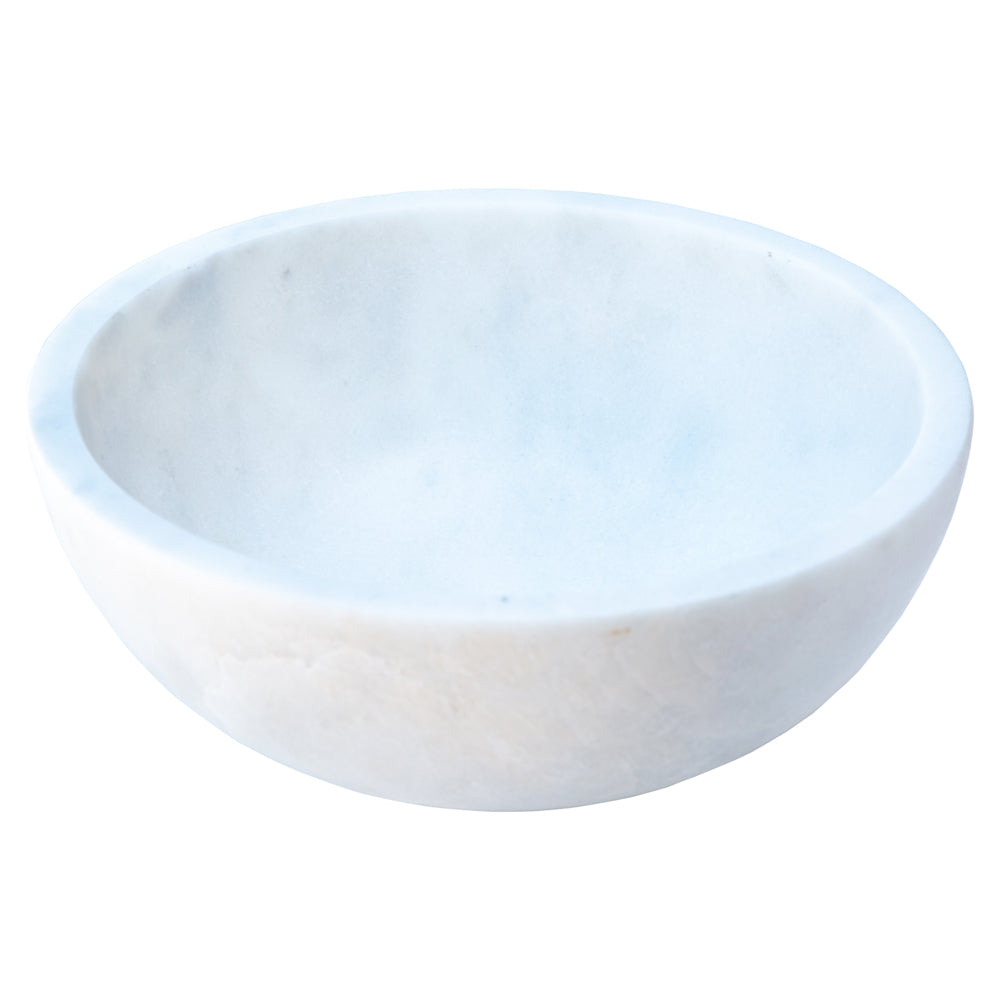 Carrara White Natural Stone Marble Vessel Sink  (D)16