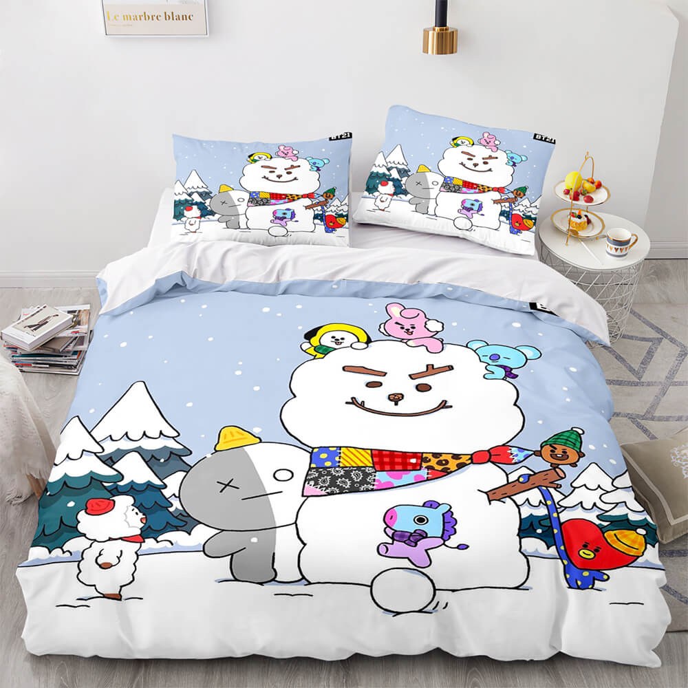 Cartoon BT21 BTS Butter Bedding Set Quilt Duvet Cover Bedding Sets