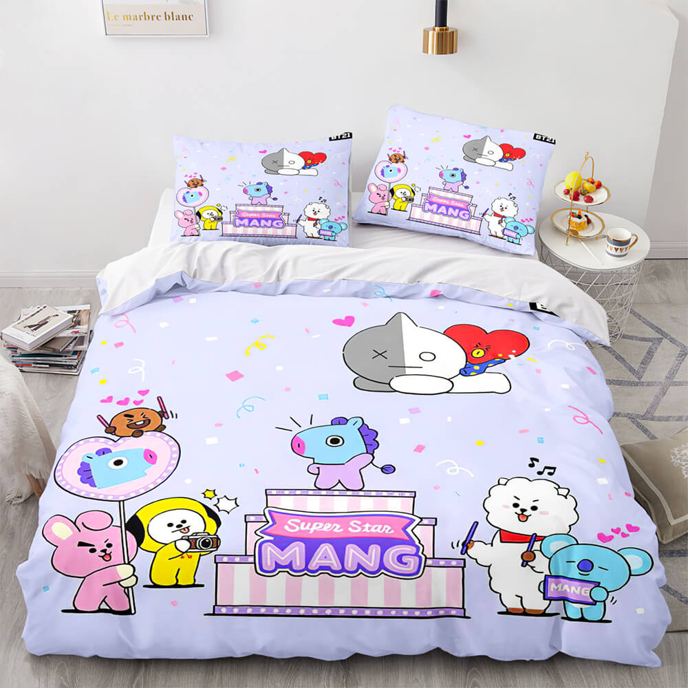 Cartoon BT21 BTS Butter Bedding Set Quilt Duvet Cover Bedding Sets