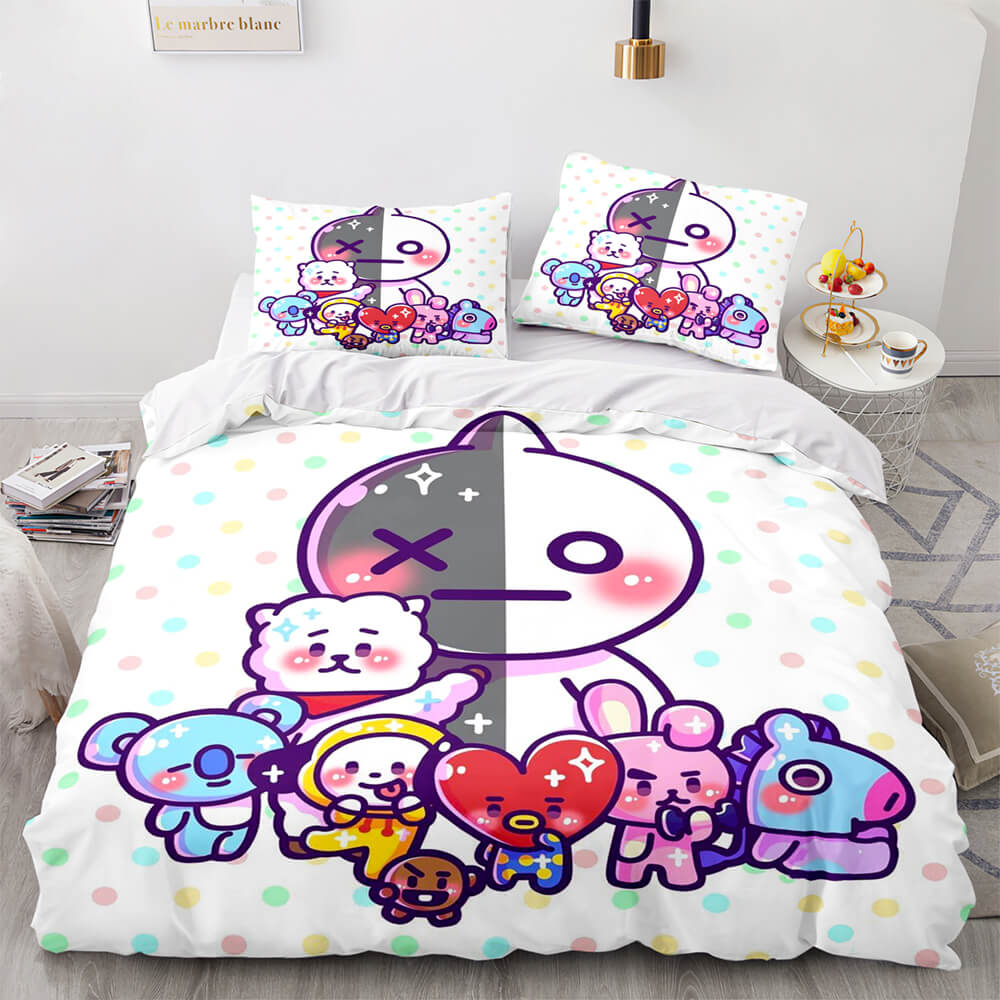 Cartoon BT21 BTS Butter Bedding Set Quilt Duvet Cover Bedding Sets