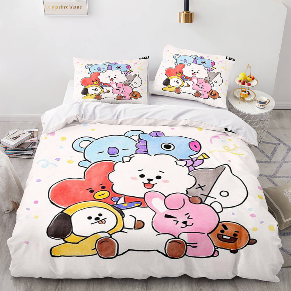 Cartoon BT21 BTS Butter Bedding Set Quilt Duvet Cover Bedding Sets