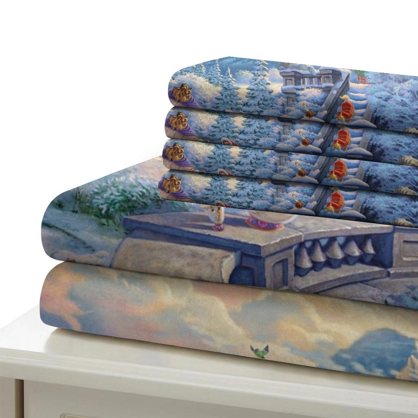 Cartoon Beauty and the Beast Bedding Set Quilt Duvet Cover Without Filler