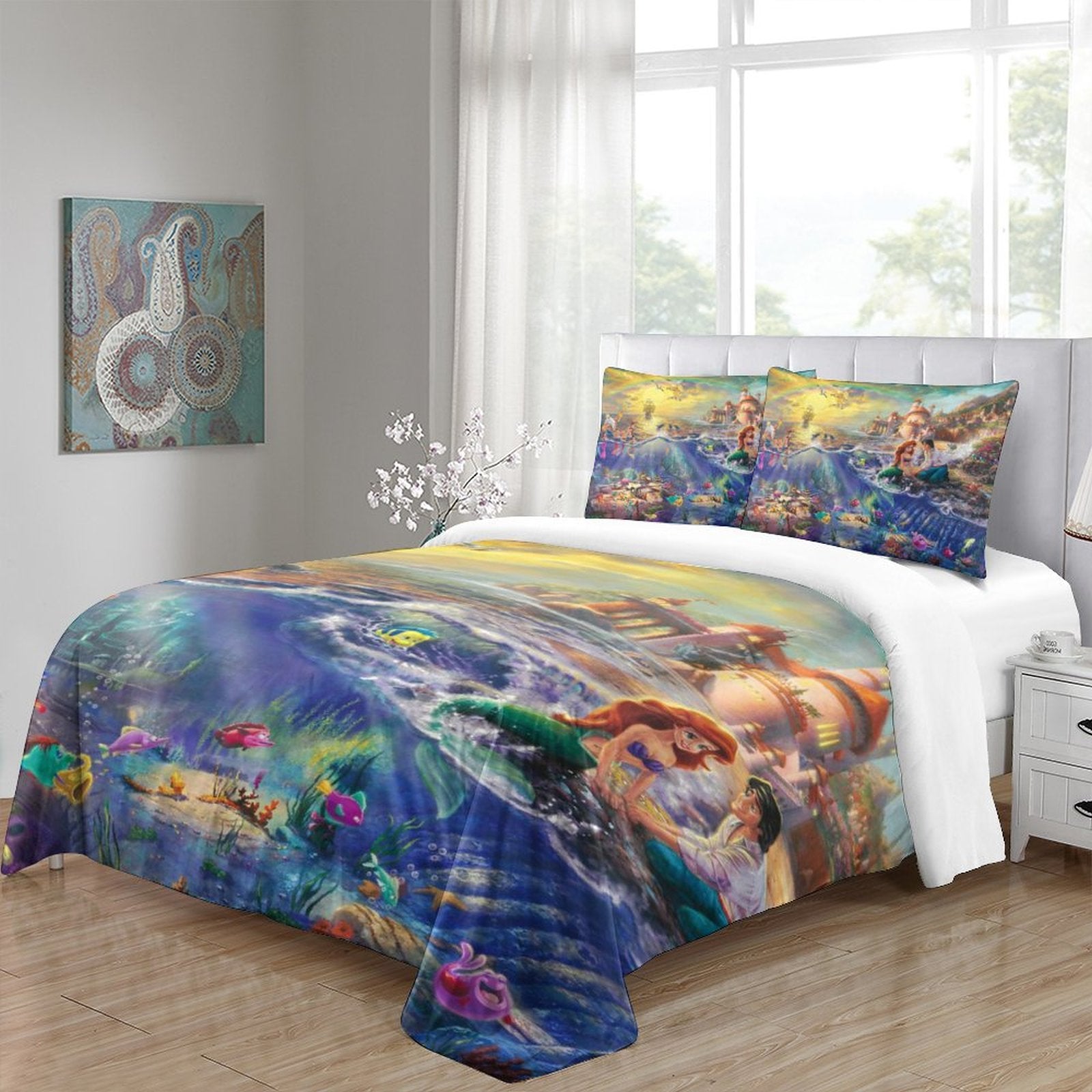 Cartoon Beauty and the Beast Bedding Set Quilt Duvet Cover Without Filler