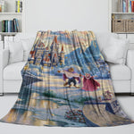 Cartoon Beauty and the Beast Blanket Flannel Throw Room Decoration