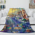 Cartoon Beauty and the Beast Blanket Flannel Throw Room Decoration