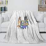 Cartoon Bluey Blanket Pattern Flannel Kids Throw Room Decoration