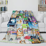 Cartoon Bluey Blanket Pattern Flannel Kids Throw Room Decoration
