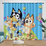 Cartoon Bluey Curtains Pattern Blackout Window Drapes