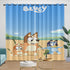 Cartoon Bluey Curtains Pattern Blackout Window Drapes