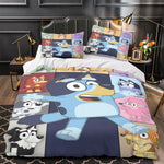 Cartoon Bluey Duvet Cover Pattern Bedding Set Room Decoration