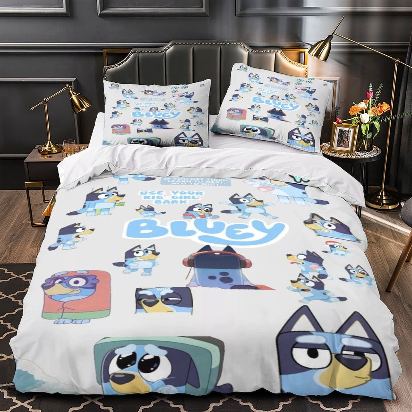Cartoon Bluey Duvet Cover Pattern Bedding Set Room Decoration