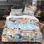 Cartoon Bluey Duvet Cover Pattern Bedding Set Room Decoration
