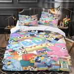 Cartoon Bluey Duvet Cover Pattern Bedding Set Room Decoration