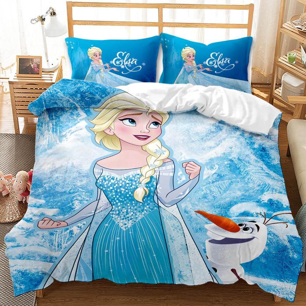 Cartoon Frozen Elsa Anna Bedding Set Quilt Cover Without Filler