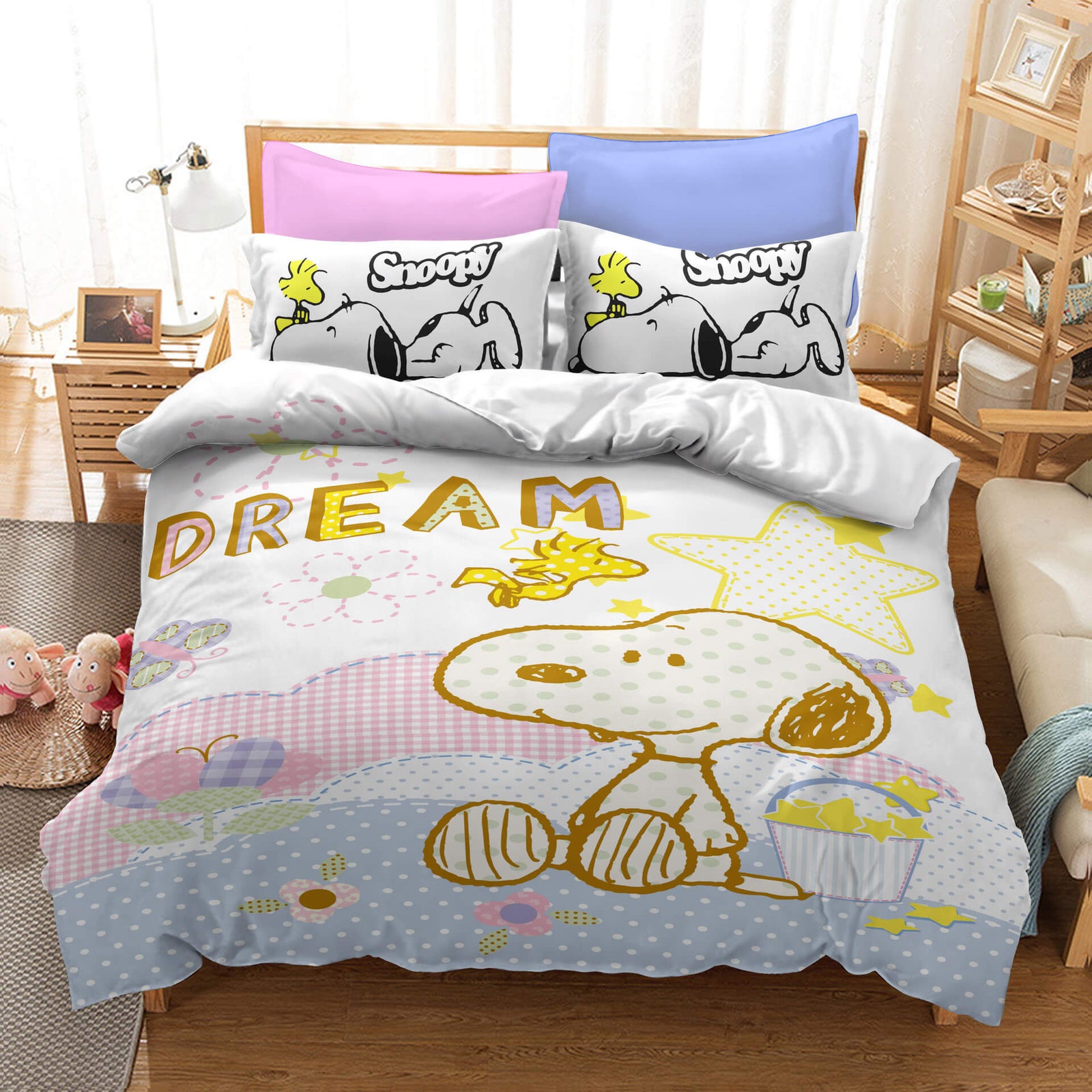 Snoopy Bedding Set Quilt Duvet Cover Without Filler