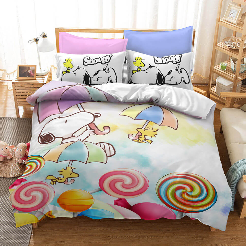 Snoopy Bedding Set Quilt Duvet Cover Without Filler