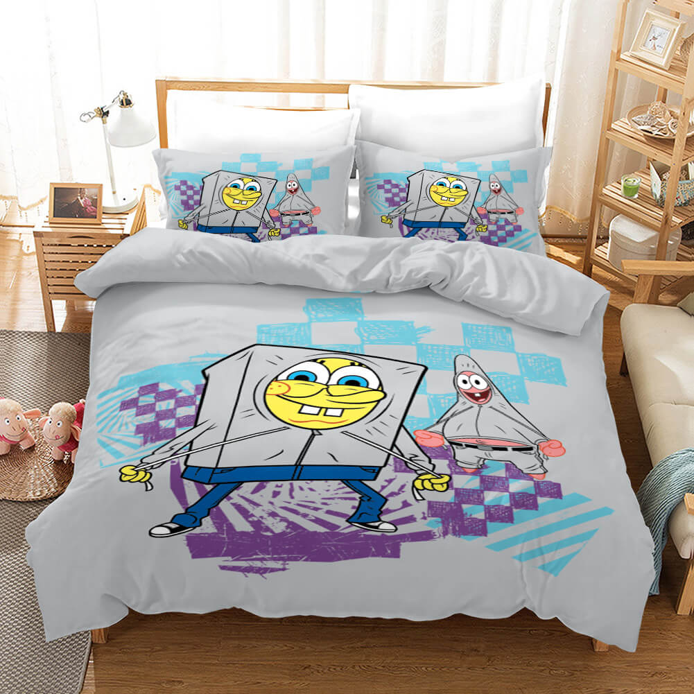 Cartoon SpongeBob SquarePants Bedding Sets Quilt Cover Without Filler