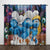 Cartoon The Smurfs Curtains Pattern Blackout Window Drapes