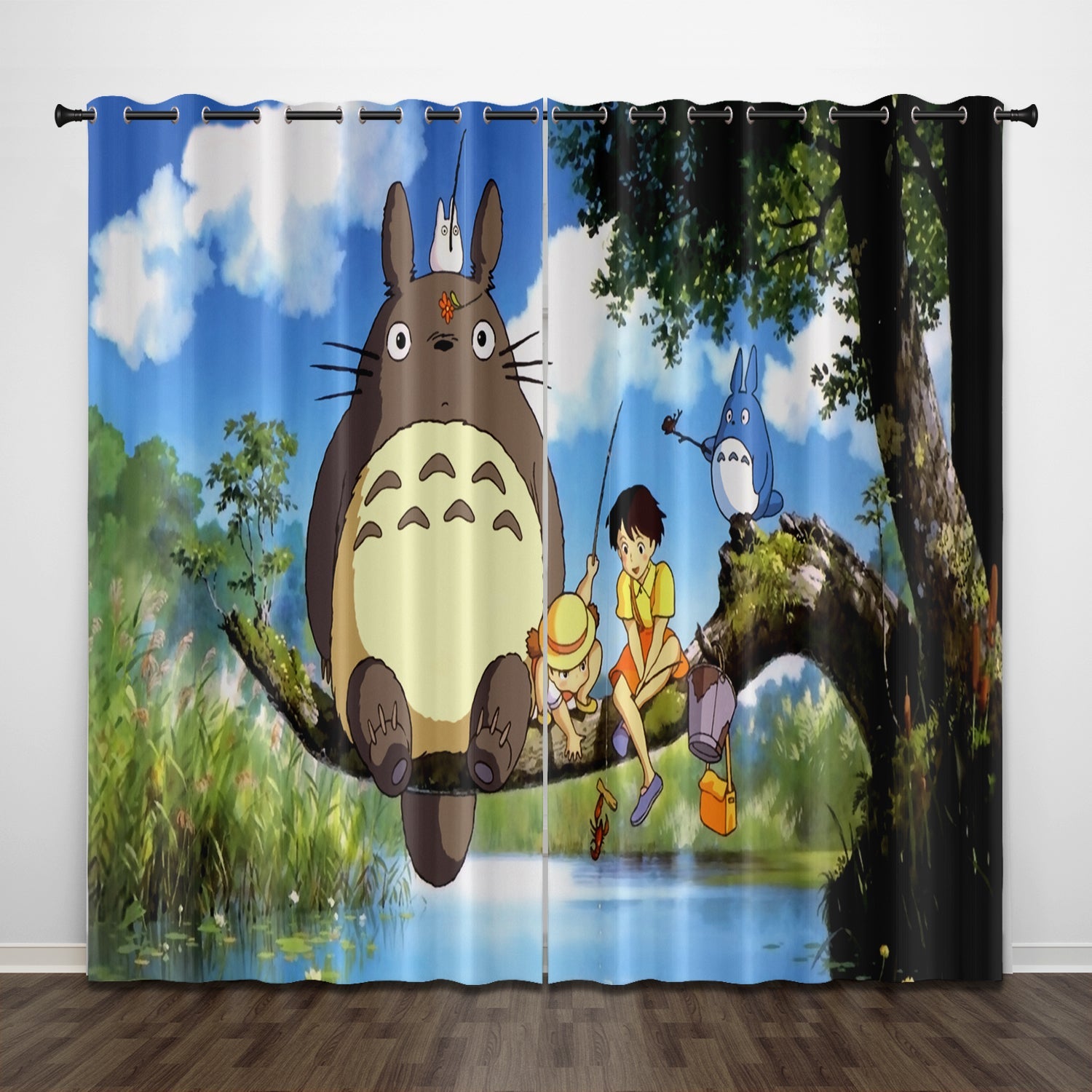 Cartoon Tonari no Totoro Curtains Pattern Blackout Window Drapes