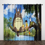 Cartoon Tonari no Totoro Curtains Pattern Blackout Window Drapes
