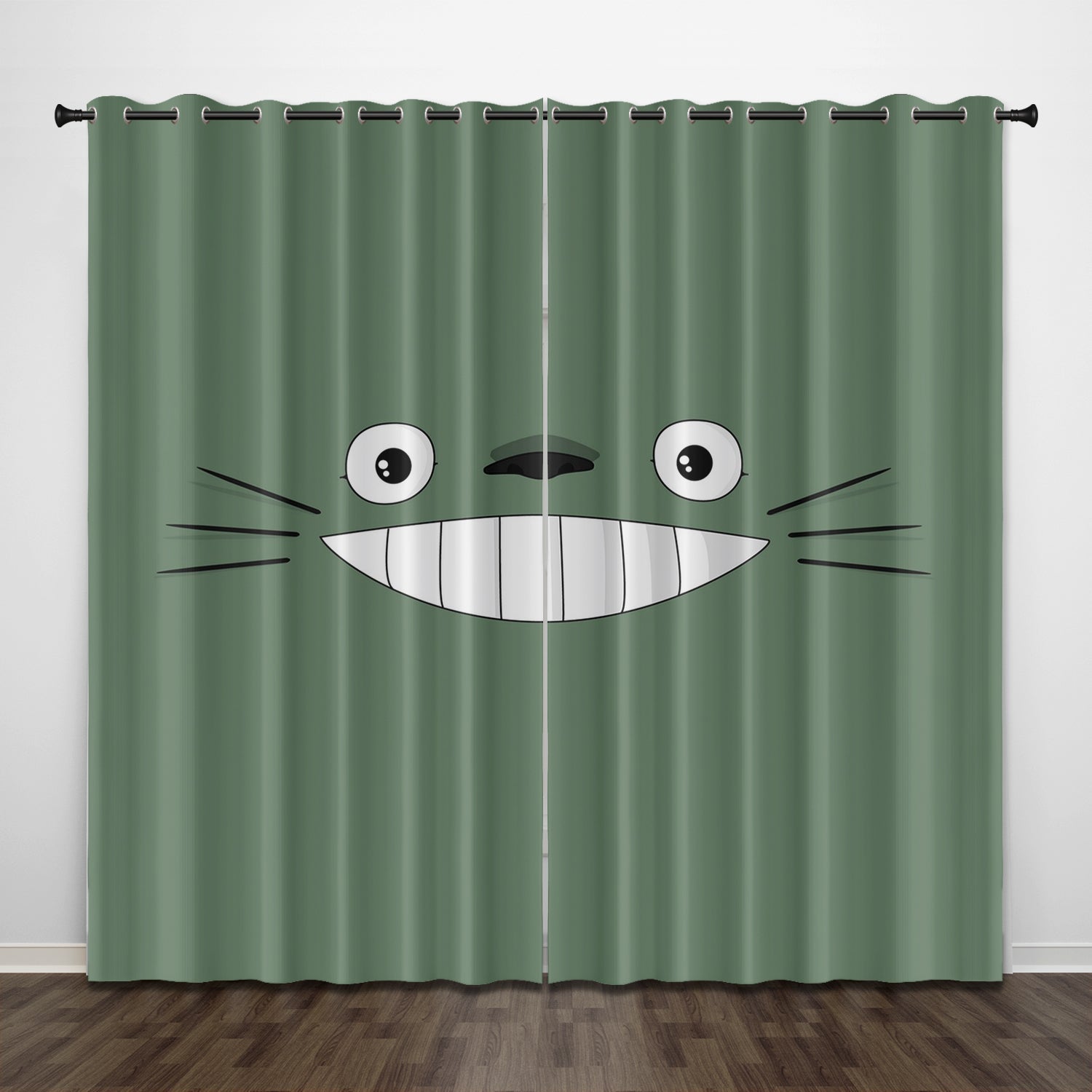 Cartoon Tonari no Totoro Curtains Pattern Blackout Window Drapes
