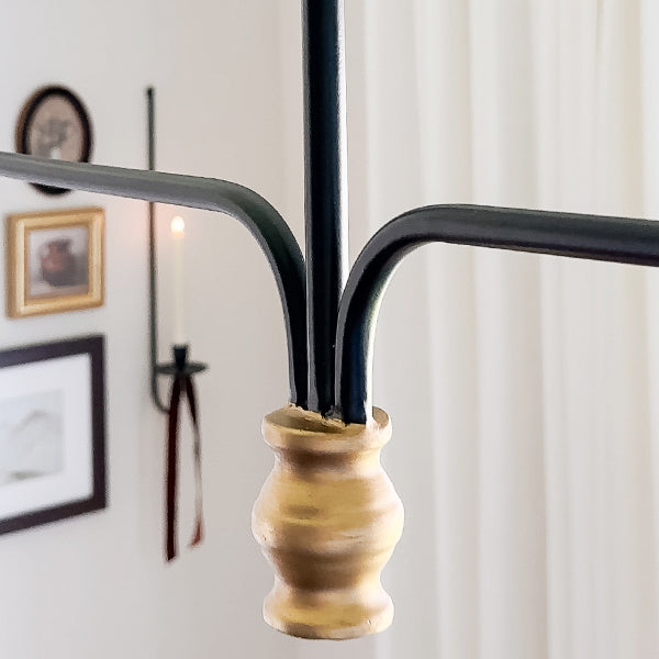 61 Inch Two Shade Linear Iron Pendant