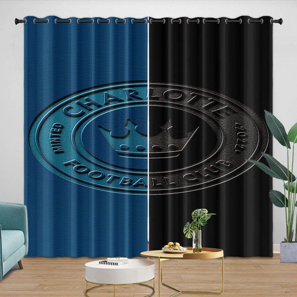 Charlotte FC Curtains Blackout Window Drapes Room Decoration