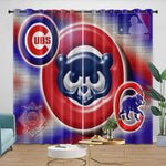 Chicago Cubs Curtains Blackout Window Drapes Room Decoration