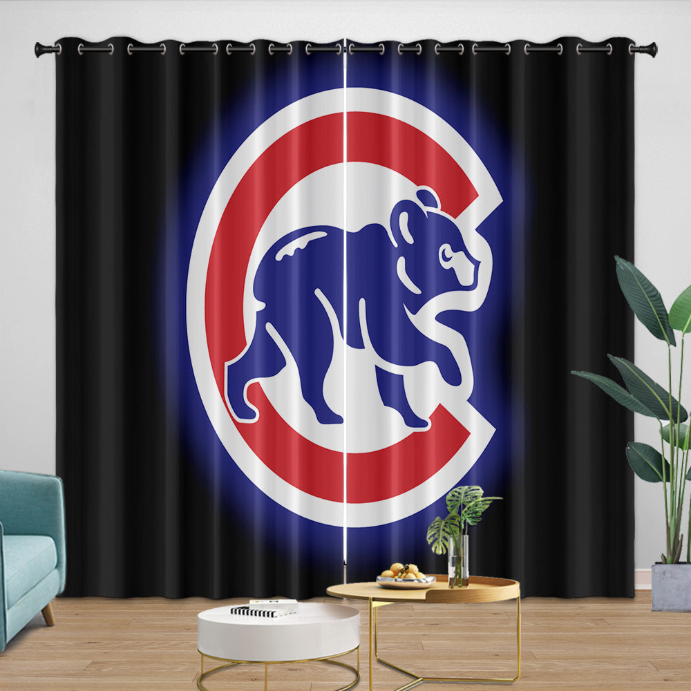 Chicago Cubs Curtains Blackout Window Drapes Room Decoration