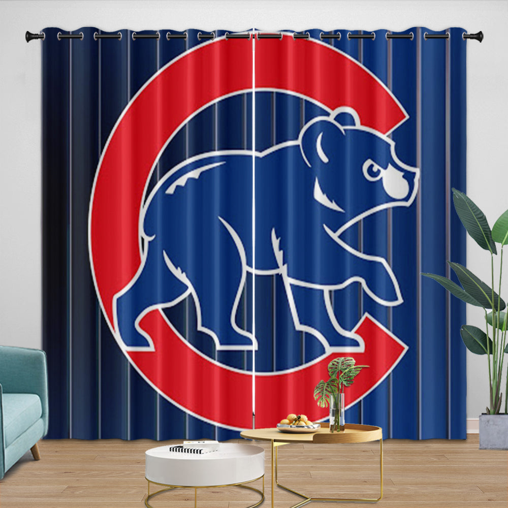 Chicago Cubs Curtains Blackout Window Drapes Room Decoration