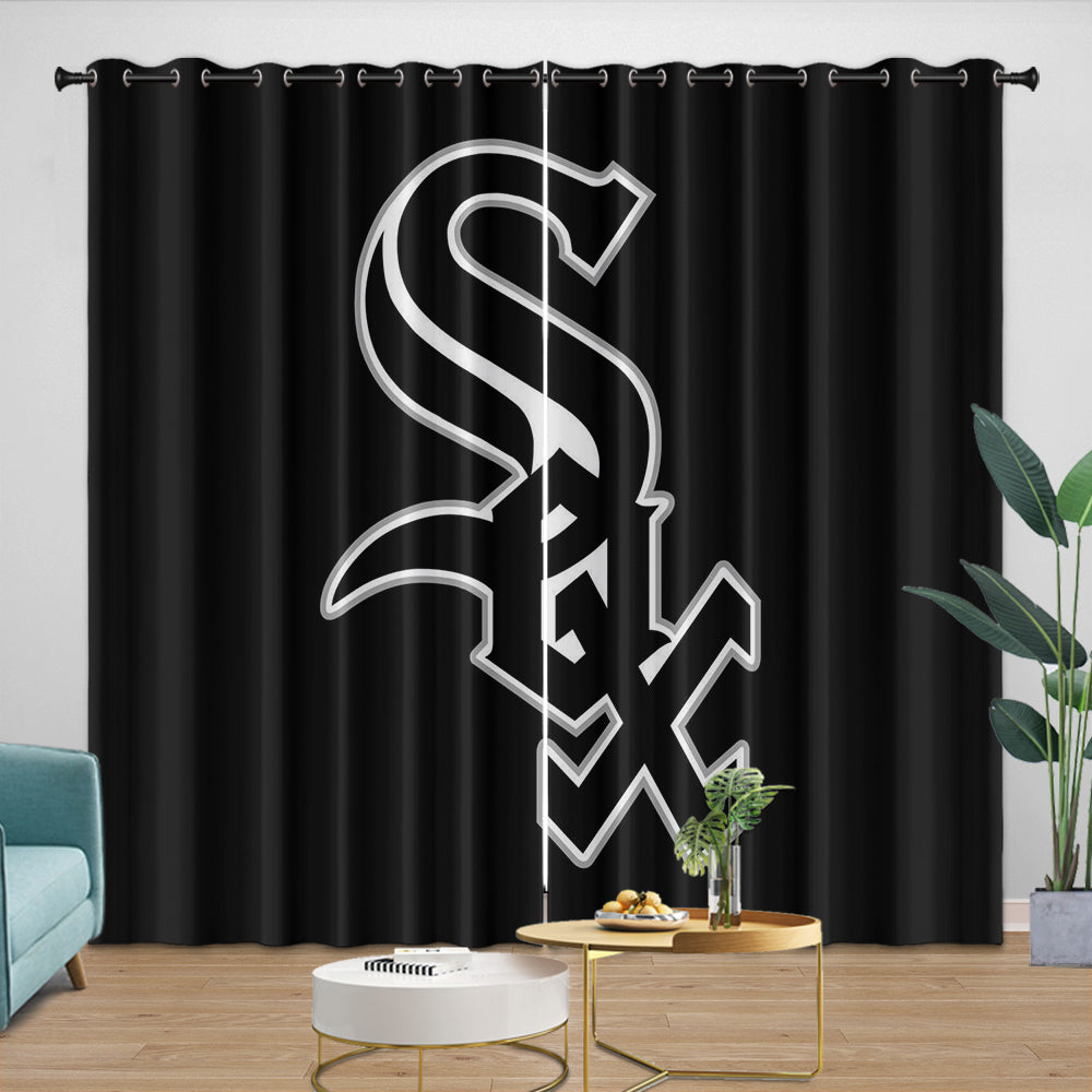 Chicago White Sox Curtains Blackout Window Drapes Room Decoration