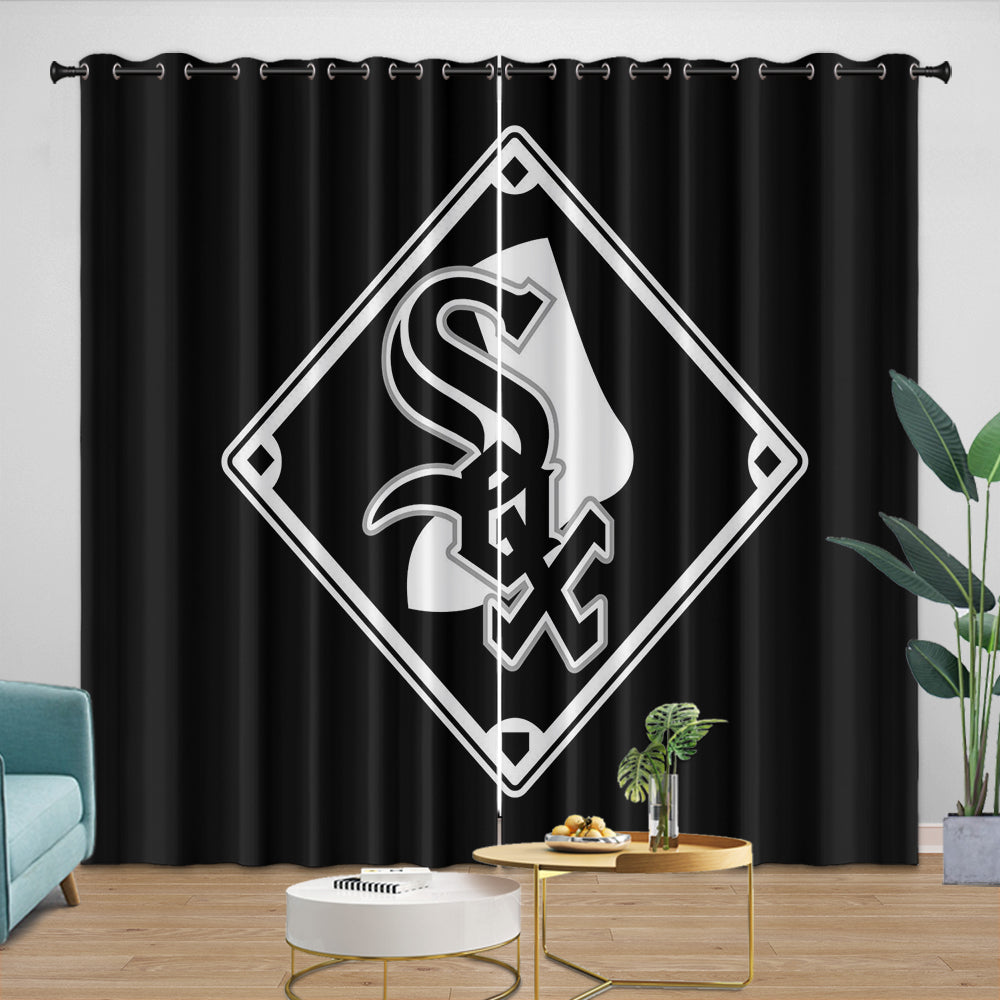 Chicago White Sox Curtains Blackout Window Drapes Room Decoration