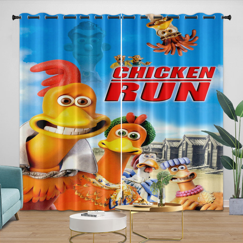 Chicken Run Curtains Pattern Blackout Window Drapes