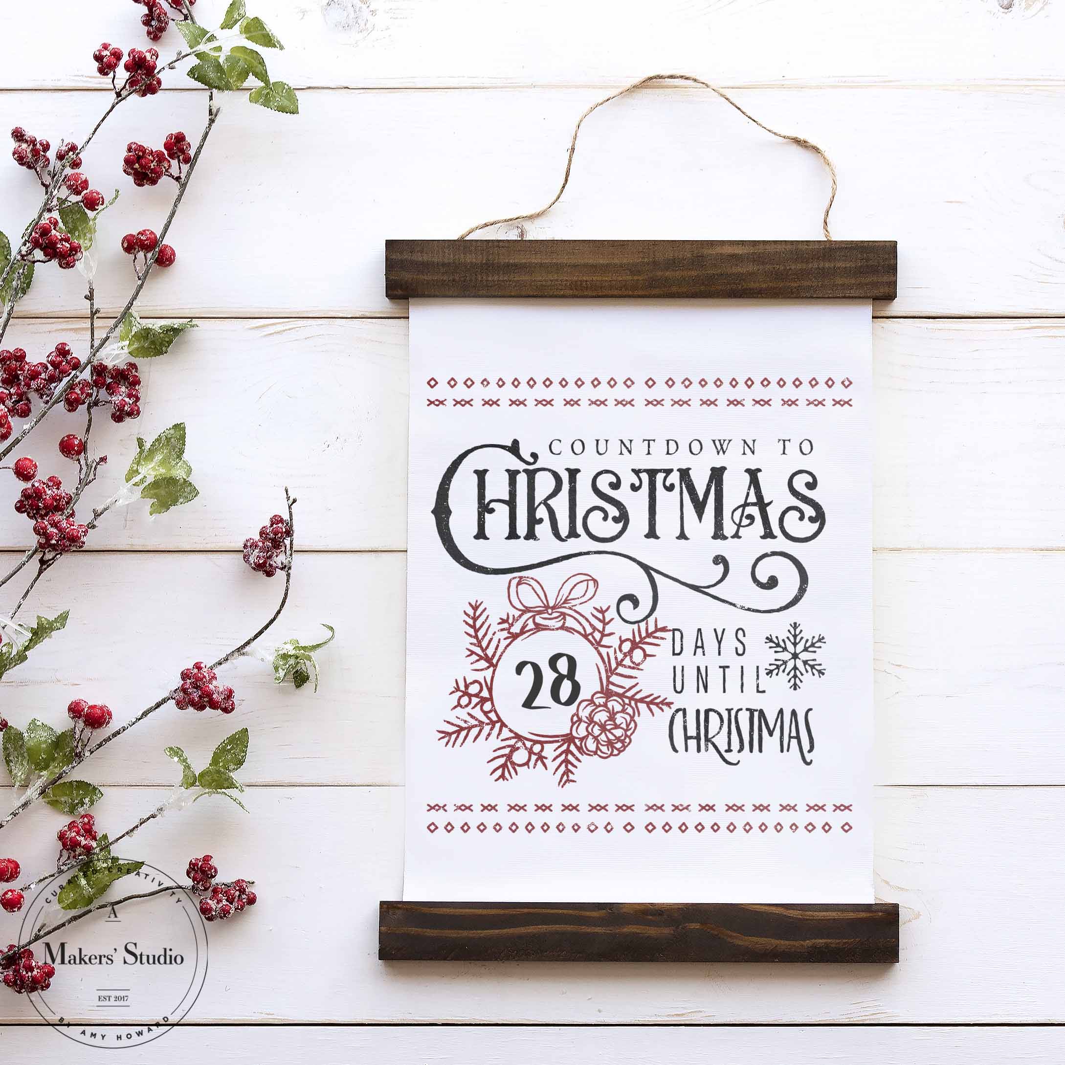 Christmas Countdown - Mesh Stencil 18x12