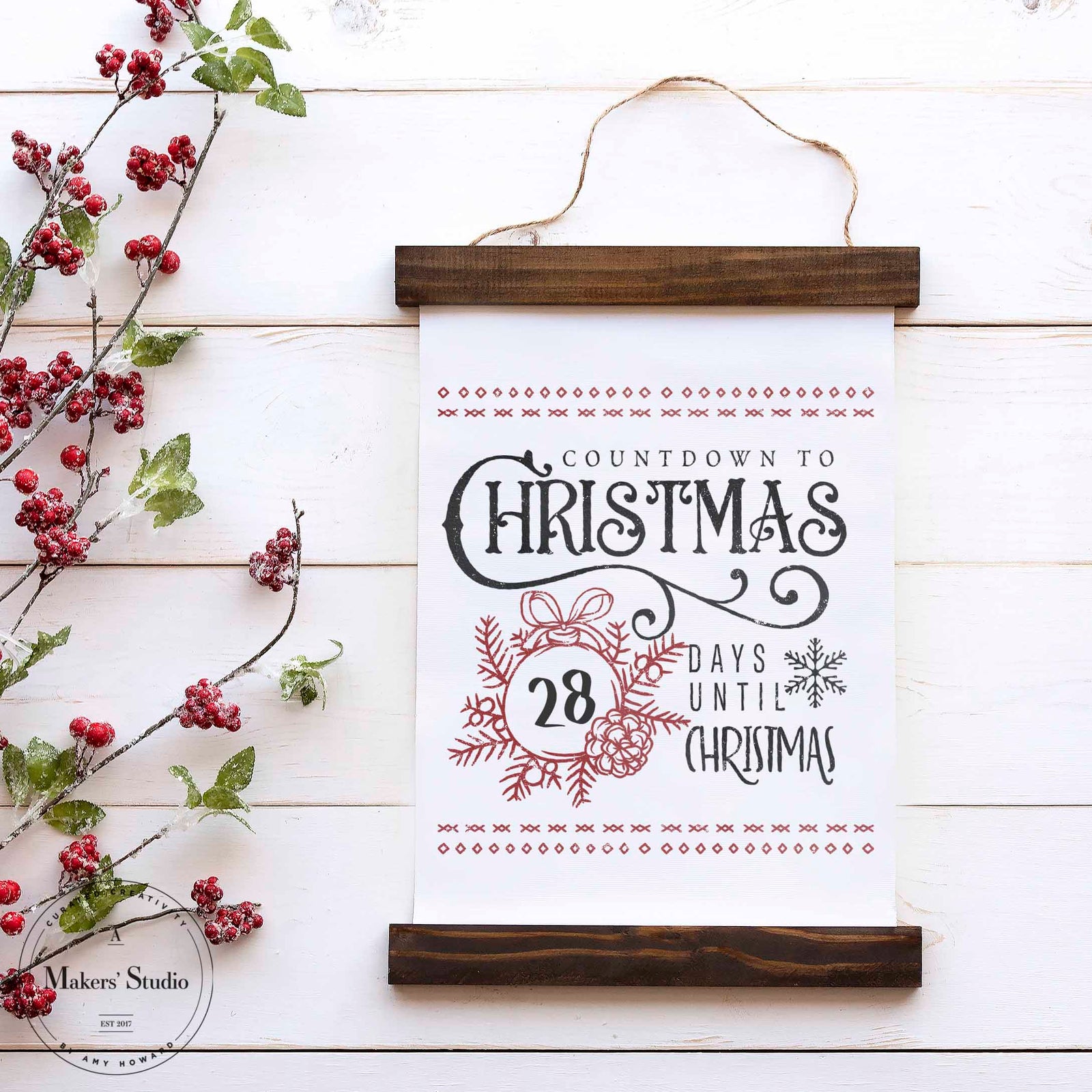 Christmas Countdown - Mesh Stencil 18x12