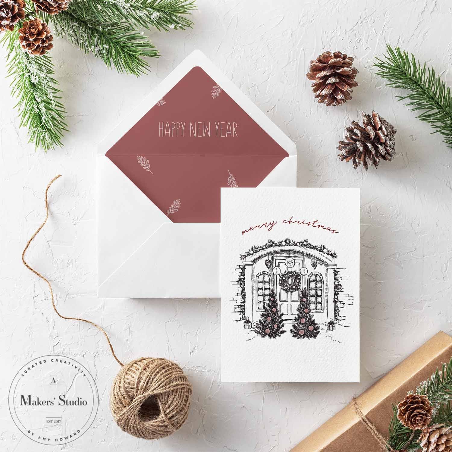 Christmas Houses - Mesh Stencil 8.5x11