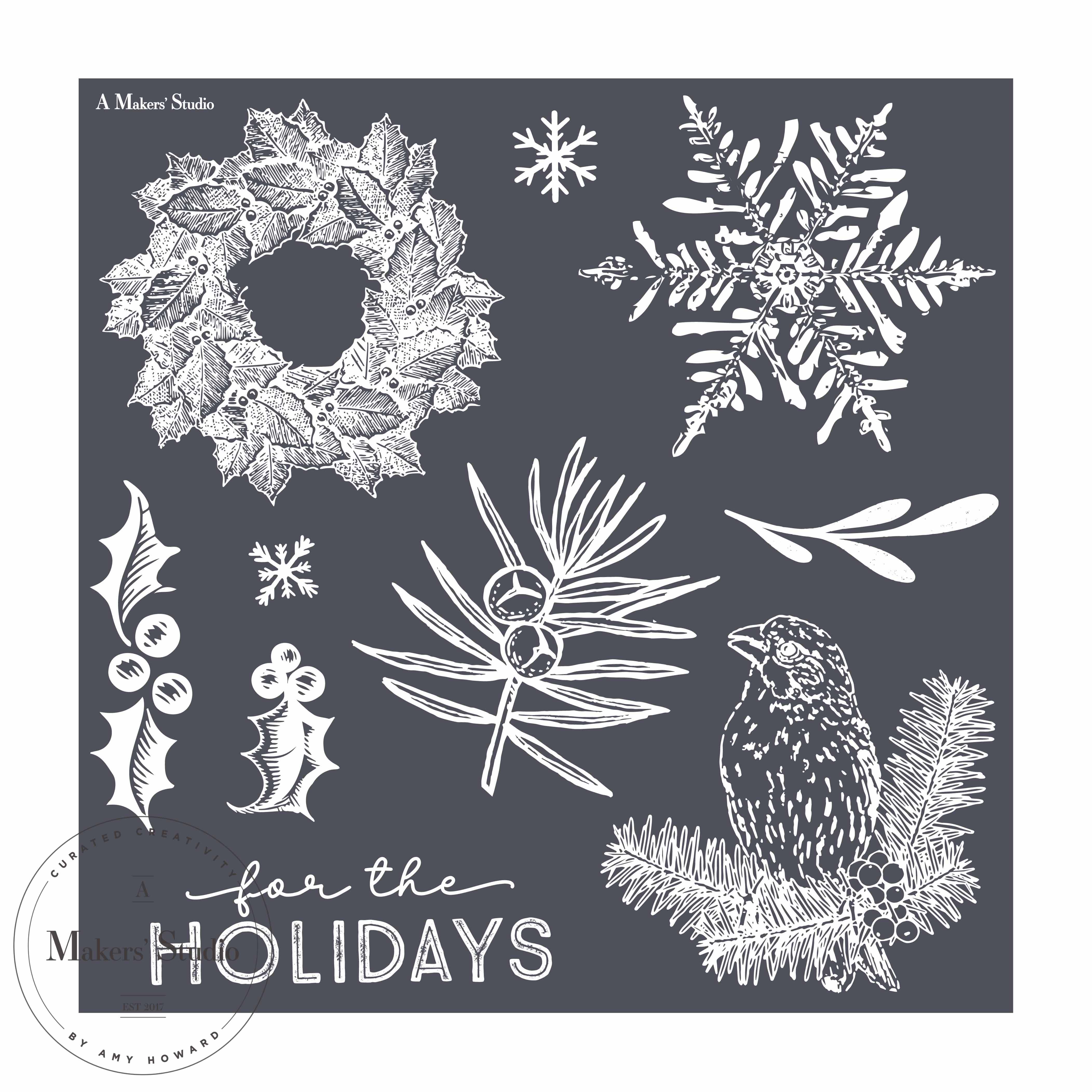 Christmas Home - Mesh Stencil 12x12