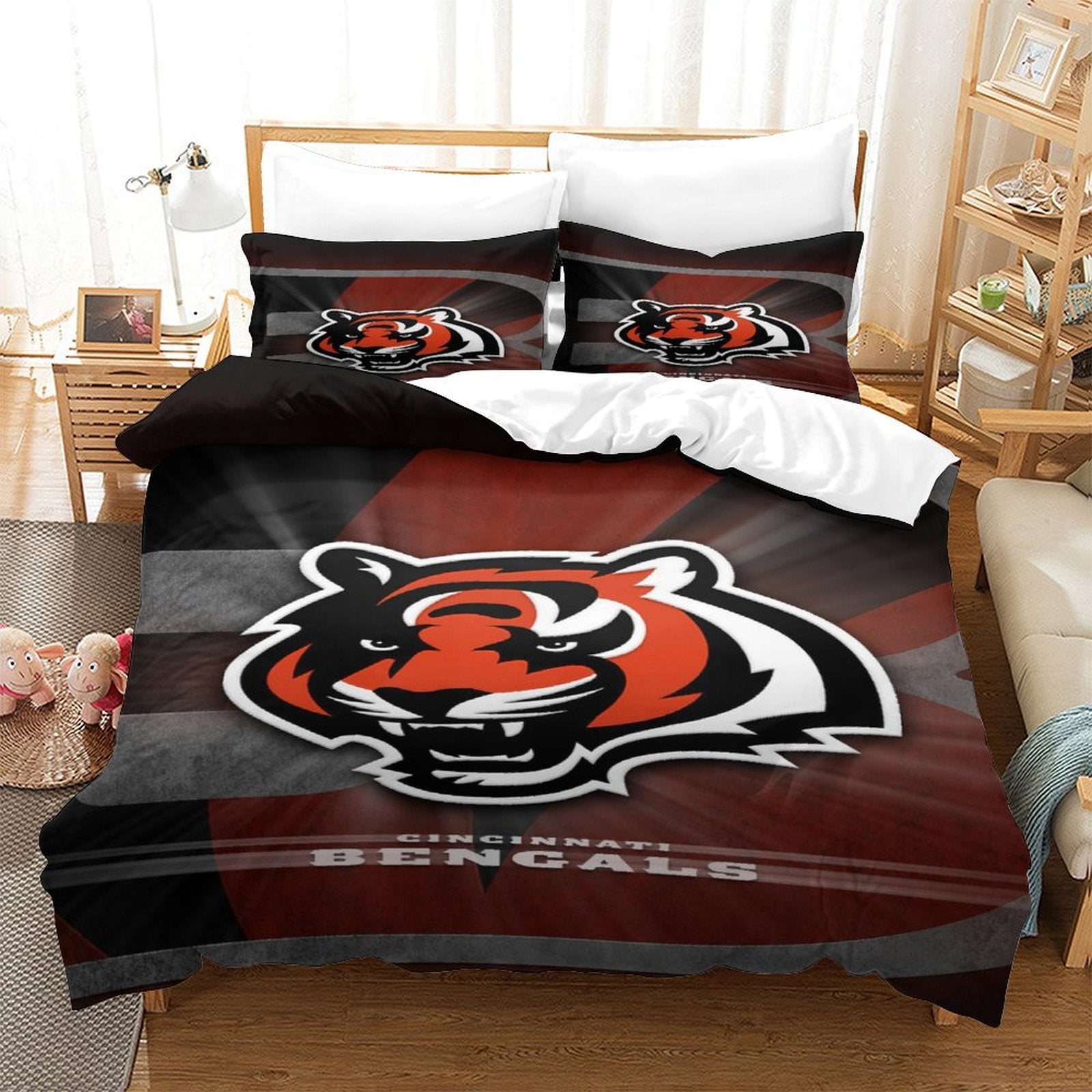 Cincinnati Bengals Bedding Set Duvet Cover Without Filler
