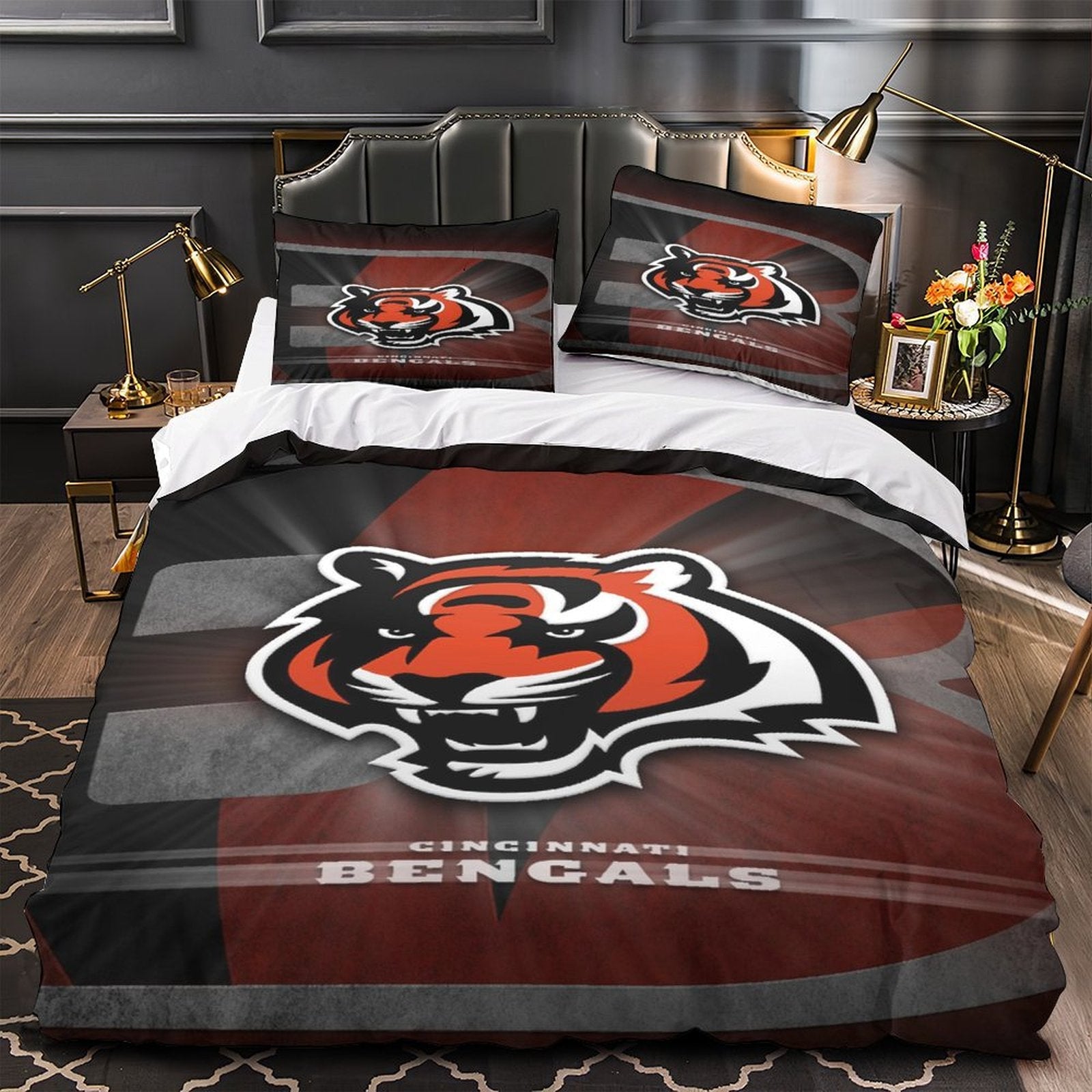 Cincinnati Bengals Bedding Set Duvet Cover Without Filler