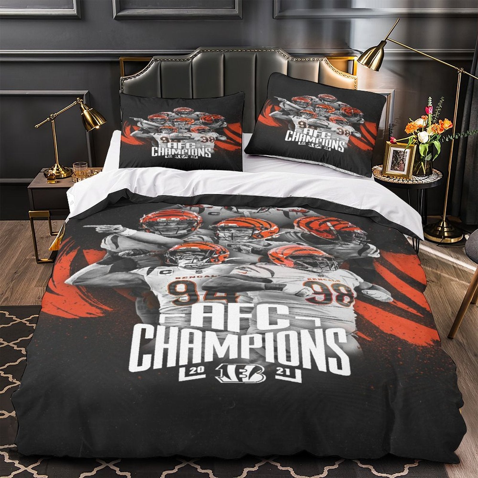 Cincinnati Bengals Bedding Set Duvet Cover Without Filler