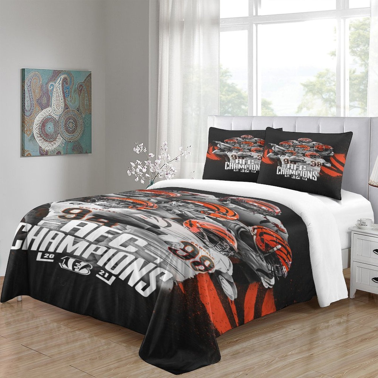Cincinnati Bengals Bedding Set Duvet Cover Without Filler