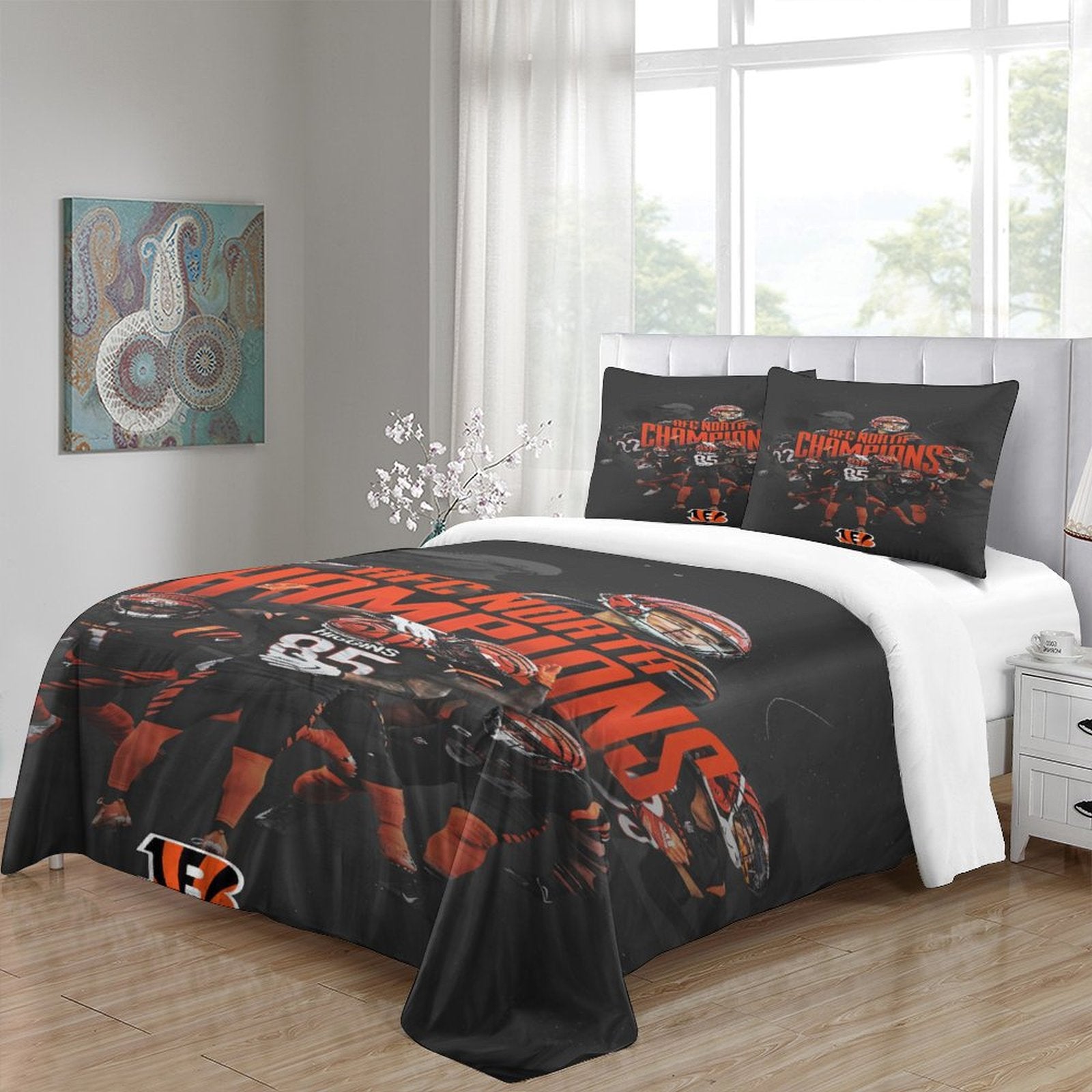 Cincinnati Bengals Bedding Set Duvet Cover Without Filler