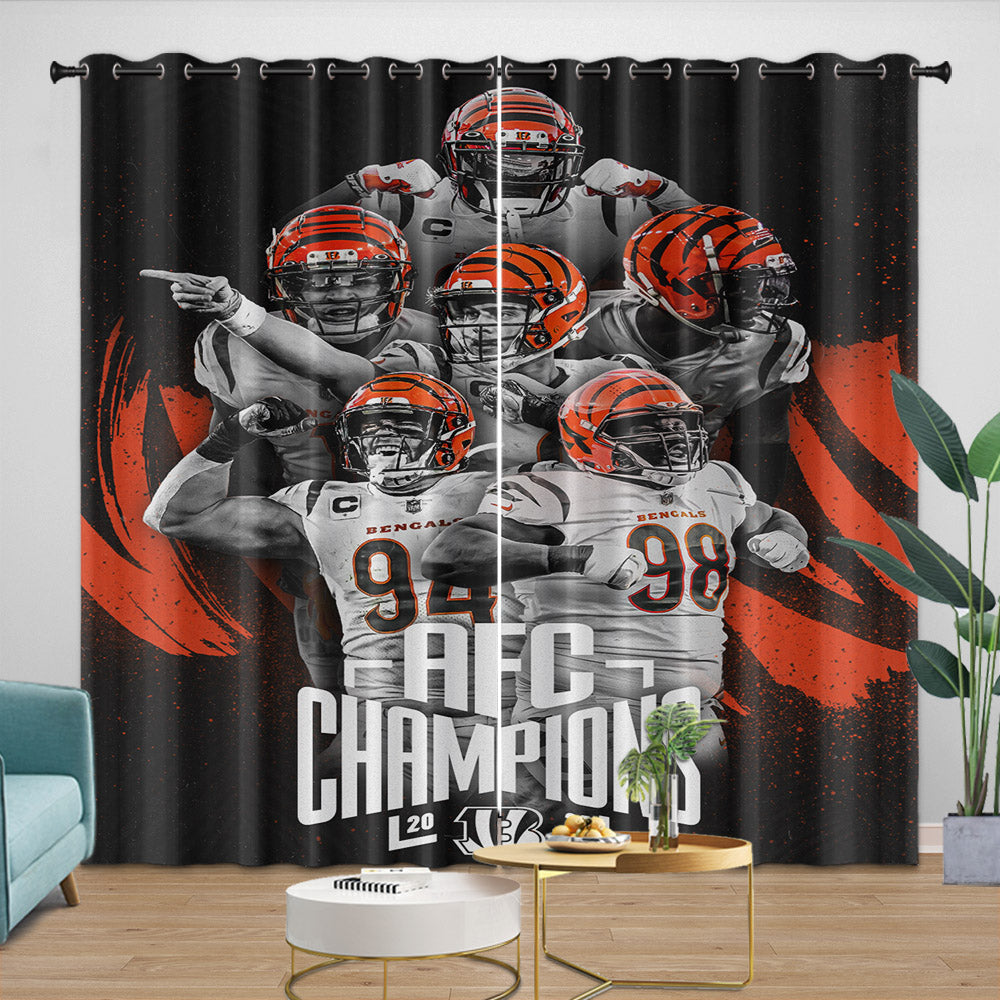 Cincinnati Bengals Curtains Blackout Window Drapes Room Decoration