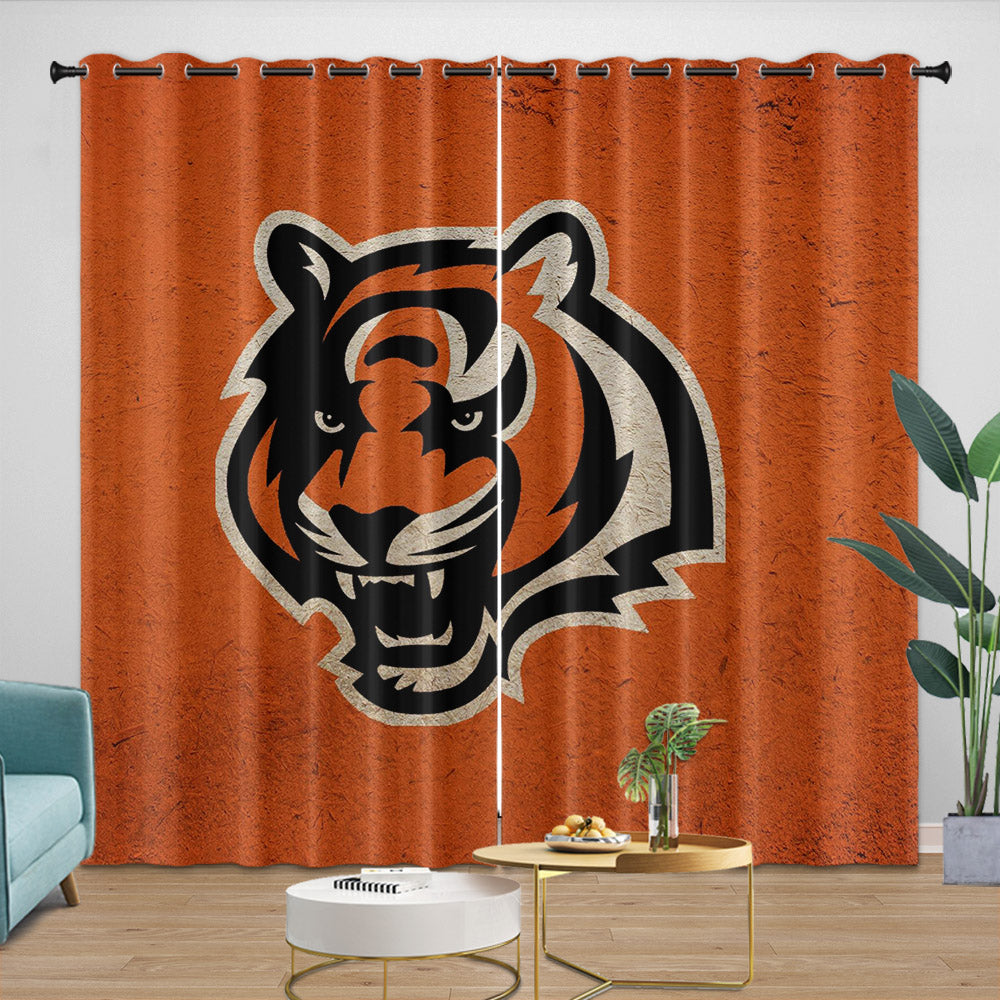 Cincinnati Bengals Curtains Blackout Window Drapes Room Decoration