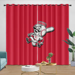 Cincinnati Reds Curtains Blackout Window Drapes Room Decoration