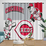 Cincinnati Reds Curtains Blackout Window Drapes Room Decoration