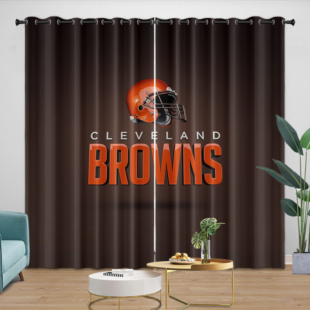 Cleveland Browns Curtains Blackout Window Drapes Room Decoration