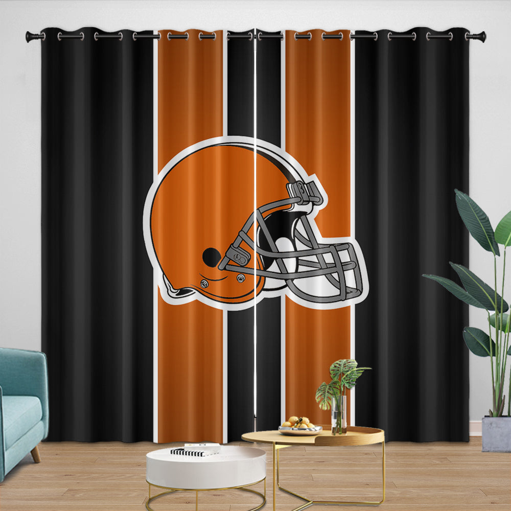 Cleveland Browns Curtains Blackout Window Drapes Room Decoration