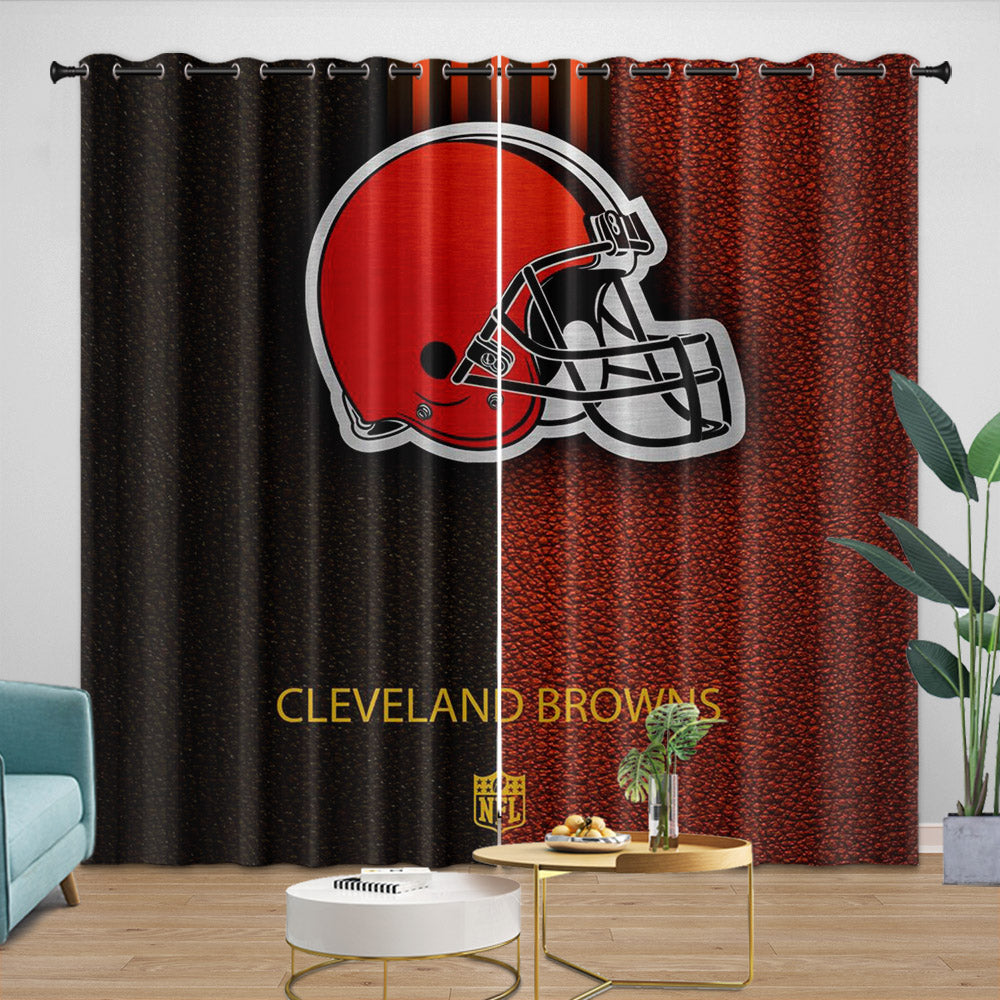 Cleveland Browns Curtains Blackout Window Drapes Room Decoration
